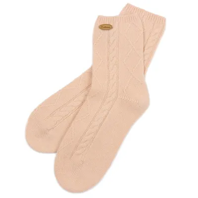 Luxury Cashmere Super Soft Cable Knit Women Socks 1