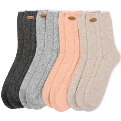 Solid Color Wholesale Cashmere Knitted Socks 1