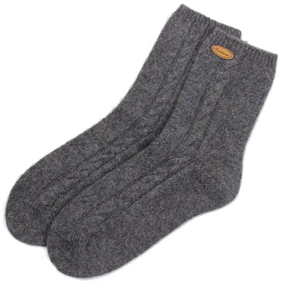 Cable Knitted 100 Cashmere Ankle Socks for Women 1