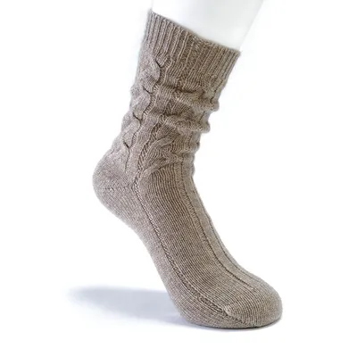 Hot Selling 100 Fine Cashmere Men s Cable Socks 1